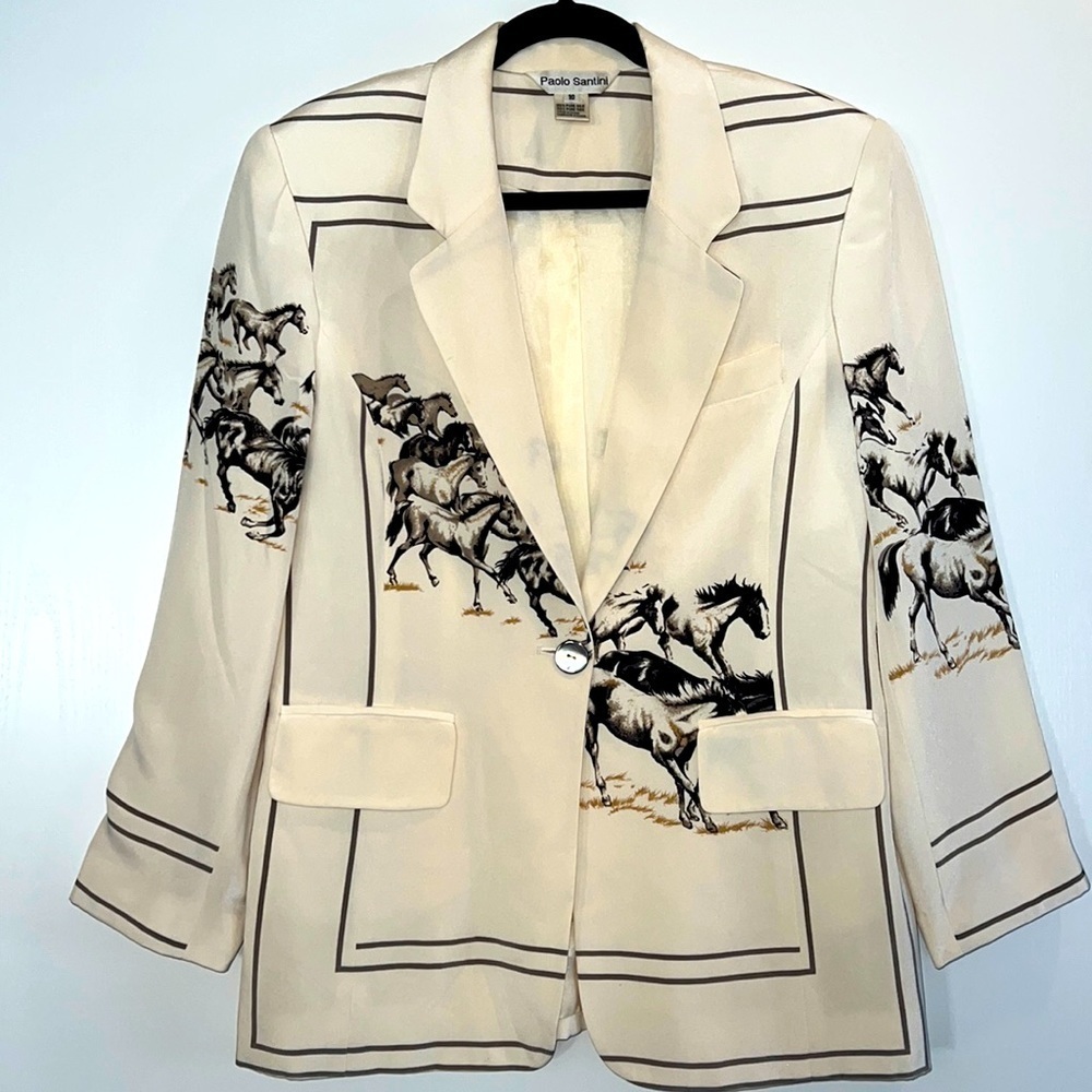 RELIST- Vintage Paolo Santini Silk Horse Blazer​​​
